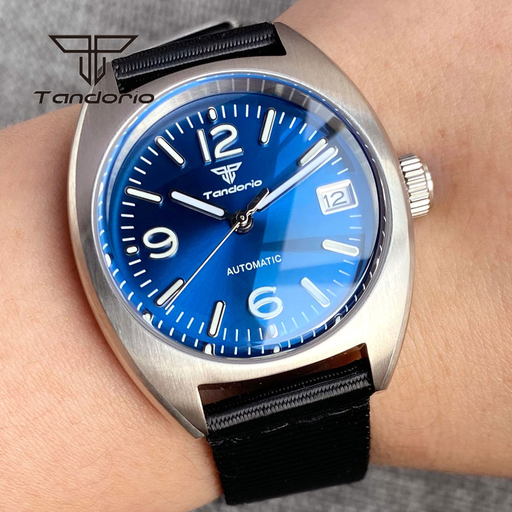 Sapphire Watch Crystal Double Domed - Tandorio Nh35 Datum 36Mm Duik Automatisch