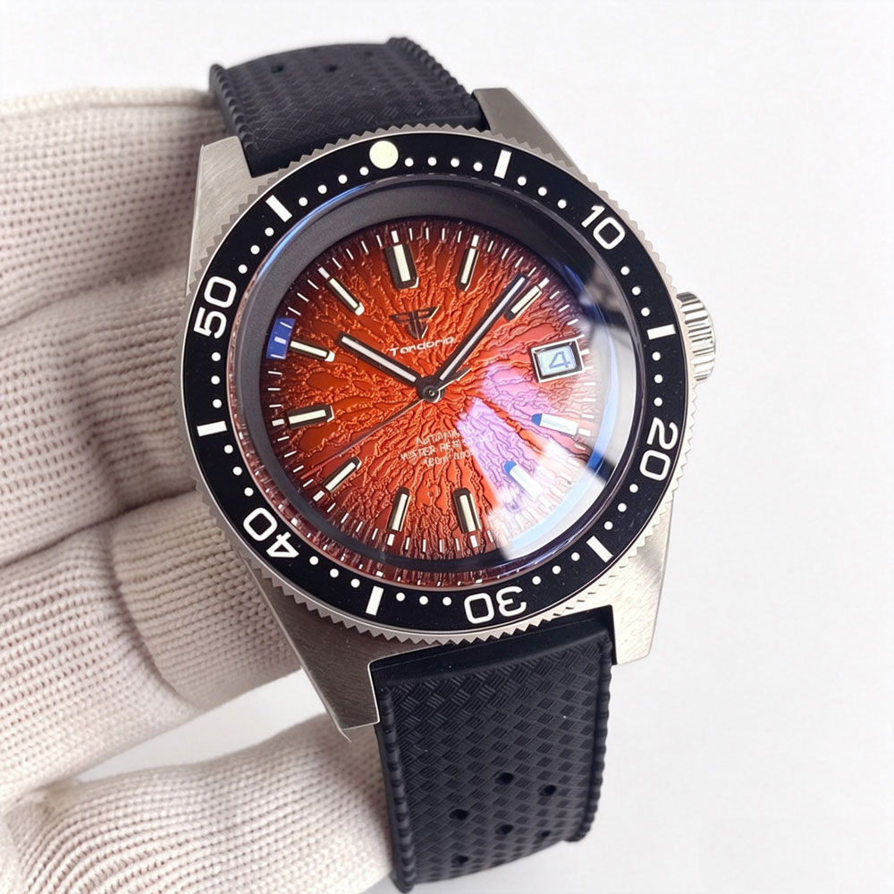 Sapphire Watch Crystal Double Domed - Tandorio 41mm 300M waterdicht duikhorloge, automatisch,