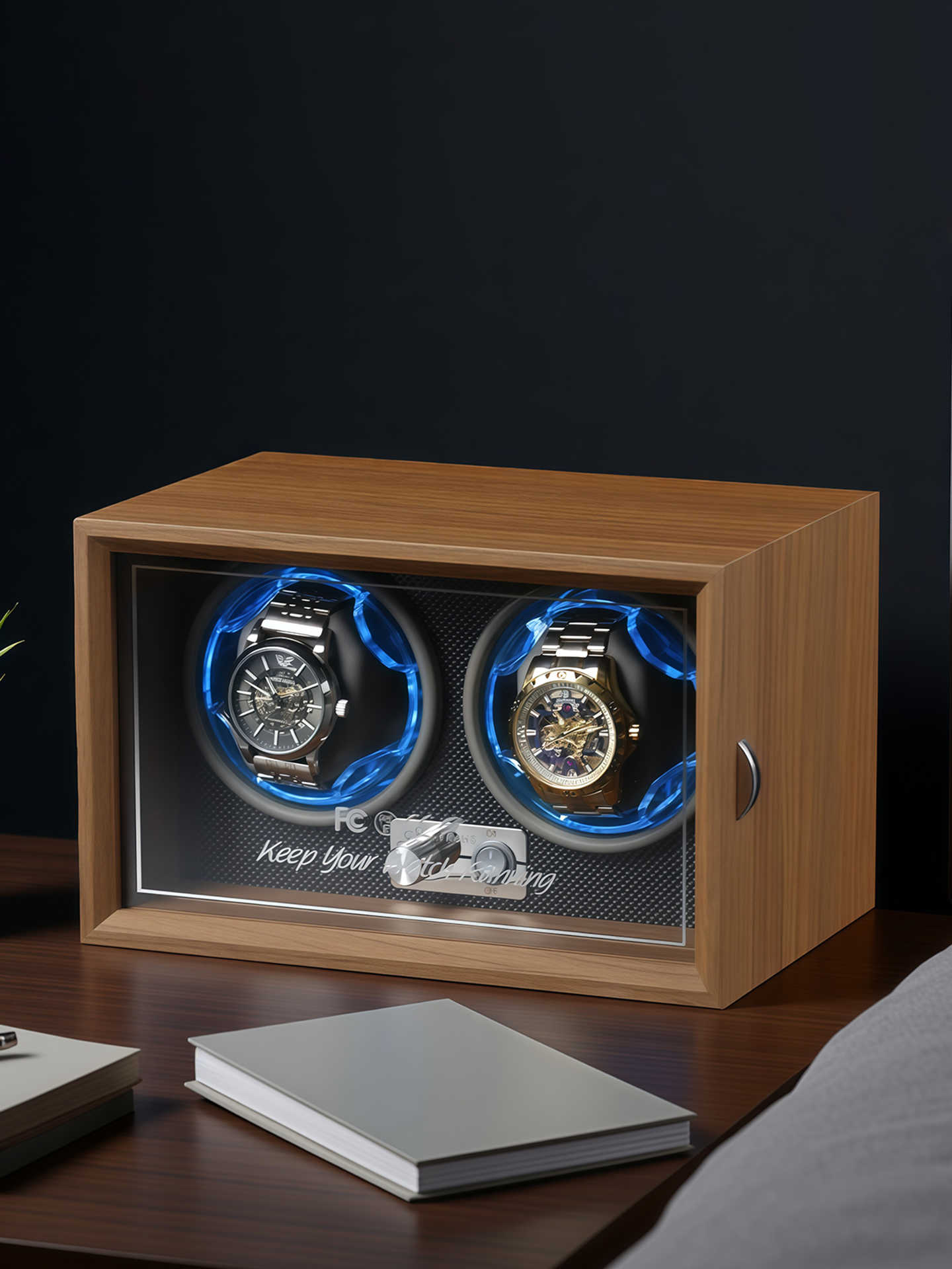 Watch Winder Automatic Dual Watch Box - Premium dubbele horlogeopwinder met intelligente rotatie,