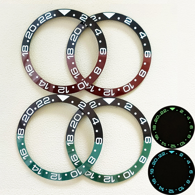 Watch Bezel Insert Ceramic Luminous - 38Mm Gebogen Blauw Groen Lichtgevende Keramiek