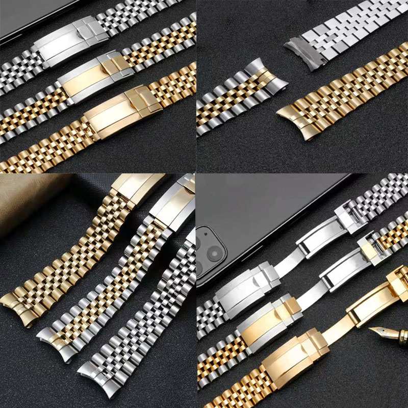 Solid Stainless Steel Watch Bracelet Jubilee - 20MM roestvrijstalen Jubilee zilver gouden massief